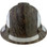 Pyramex Ridgeline Full Brim Style Hard Hat with Camouflage Pattern with White Decals - Front View