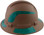 Pyramex Ridgeline Full Brim Style Hard Hat with Copper Pattern with Green Decals - Left View