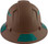 Pyramex Ridgeline Full Brim Style Hard Hat with Copper Pattern with Green Decals - Back View