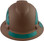 Pyramex Ridgeline Full Brim Style Hard Hat with Copper Pattern with Green Decals - Front View