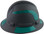 Pyramex Ridgeline Full Brim Style Hard Hat with Matte Black Graphite Pattern with Green Decals - Right View