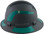 Pyramex Ridgeline Full Brim Style Hard Hat with Matte Black Graphite Pattern with Green Decals - Left View