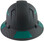 Pyramex Ridgeline Full Brim Style Hard Hat with Matte Black Graphite Pattern with Green Decals - Back View