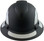 Pyramex Ridgeline Full Brim Style Hard Hat with Matte Black Graphite Pattern with White Decals - Front View