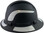 Pyramex Ridgeline Full Brim Style Hard Hat with Matte Black Graphite Pattern with White Decals - Left View