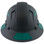 Pyramex Ridgeline Full Brim Style Hard Hat with Vented Matte Black Graphite Pattern with Green Decals - Back View