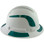 Pyramex Ridgeline Full Brim Style Hard Hat with Matte White Graphite Pattern with Green Decals - Right View