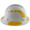 Pyramex Ridgeline Full Brim Style Hard Hat with Matte White Graphite Pattern with Yellow Decals - Right View