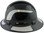 Pyramex Ridgeline Full Brim Style Hard Hat with Shiny Black Graphite Pattern with White Decals - Left View