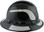 Pyramex Ridgeline Full Brim Style Hard Hat with Shiny Black Graphite Pattern with White Decals - Right View