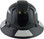 Pyramex Ridgeline Full Brim Style Hard Hat with Shiny Black Graphite Pattern with White Decals - Back View