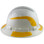 Pyramex Ridgeline Full Brim Style Hard Hat with Shiny White Graphite Pattern with Yellow Decals - Right View