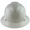 Pyramex Ridgeline Full Brim Style Hard Hat with Shiny White Graphite Pattern with White Decals - Front View