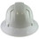 Pyramex Ridgeline Full Brim Style Hard Hat with Shiny White Graphite Pattern with White Decals - Back View