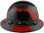 Pyramex Ridgeline Full Brim Style Hard Hat with Shiny Black Graphite Pattern with Red Decals - Right View