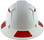 Pyramex Ridgeline Full Brim Style Hard Hat with Matte White Graphite Pattern with Red Decals - Back View