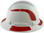 Pyramex Ridgeline Full Brim Style Hard Hat with Matte White Graphite Pattern with Red Decals - Right View