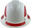 Pyramex Ridgeline Full Brim Style Hard Hat with Matte White Graphite Pattern with Red Decals - Front View