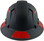 Pyramex Ridgeline Full Brim Style Hard Hat with Vented Matte Black Graphite Pattern with Red Decals - Back View