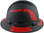 Pyramex Ridgeline Full Brim Style Hard Hat with Vented Matte Black Graphite Pattern with Red Decals - Right View