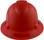 Pyramex Ridgeline Full Brim Style Hard Hat with Red Pattern with Red Decals - Front View