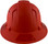 Pyramex Ridgeline Full Brim Style Hard Hat with Red Pattern with Red Decals - Back View