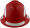 Pyramex Ridgeline Full Brim Style Hard Hat with Red Pattern with White Decals - Front View