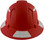 Pyramex Ridgeline Full Brim Style Hard Hat with Red Pattern with White Decals - Back View