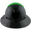 Actual Carbon Fiber Hard Hat - Full Brim Glossy Black and Green - Back View