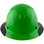 Actual Carbon Fiber Hard Hat - Full Brim Glossy Black and Green - Front View