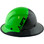 Actual Carbon Fiber Hard Hat - Full Brim Glossy Black and Green with Protective Edge - Left View