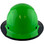 Actual Carbon Fiber Hard Hat - Full Brim Glossy Black and Green with Protective Edge - Front View