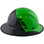 Actual Carbon Fiber Hard Hat - Full Brim Glossy Black and Green with Protective Edge - Right View