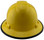 Pyramex Full Brim RIDGELINE Hard Hat Yellow 4 Point Suspensions Front with edge