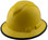 Pyramex Full Brim RIDGELINE Hard Hat Yellow 4 Point Suspensions Oblique with edge