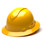 Pyramex Ridgeline Vented Yellow Full Brim Style Hard Hat - 4 Point Suspensions - Oblique View