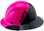 DAX Fiberglass Composite Hard Hat - Full Brim Glossy Black and High Vision Pink - Left View