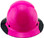 DAX Fiberglass Composite Hard Hat - Full Brim Glossy Black and High Vision Pink - Front View