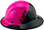 DAX Fiberglass Composite Hard Hat - Full Brim Glossy Black and High Vision Pink with Protective Edge