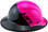 DAX Fiberglass Composite Hard Hat - Full Brim Glossy Black and High Vision Pink with Protective Edge