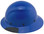 Actual Carbon Fiber Hard Hat - Full Brim Factory Painted Blue -Left