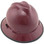 MSA V-Gard Full Brim Hard Hats with Fas-Trac Suspensions Maroon Color with Protective Edge
 Right Side Oblique View
