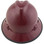 MSA V-Gard Full Brim Hard Hats with Fas-Trac Suspensions Maroon Color with Protective Edge
 Front View