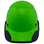 Actual Carbon Fiber Hard Hat - Cap Style Black and Green with Protective Edge
Front View