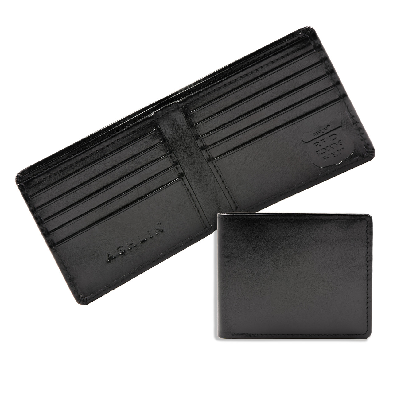 Ashwood 14 Card RFID Protected Large Leather Purse Black: J-53 Size: O