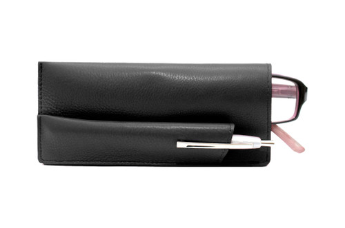 Ashlin® DESIGNER | CALABRIA Single Eyeglass Case with pen loop | Tuscany cowhide | [SPEC11-18]