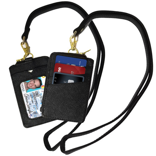 Stitches & Screens Inc  Promotional Products and Corporate Apparel:  Ashlin® Designer Navy Blue Aulora I.D. Holder Lanyard Zippered Case