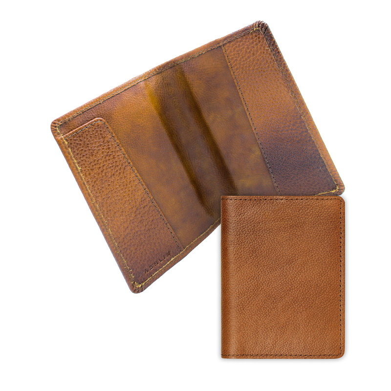 Ashlin Designer Omaha Simple Passport Wallet Pebbled Cowhide