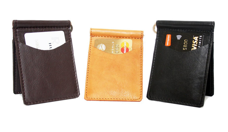 Two Pocket, Money Clip Wallet .Calf — Pinnell Custom Leather