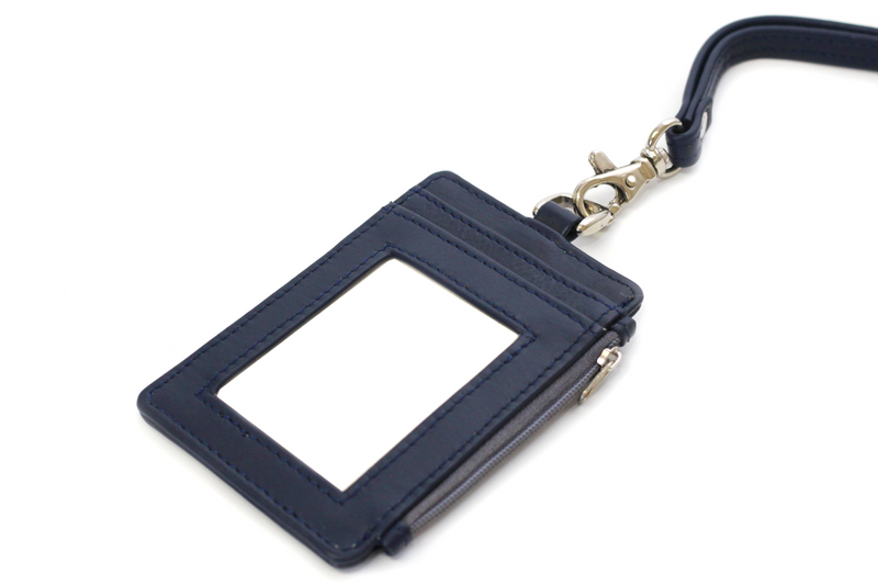 Stitches & Screens Inc  Promotional Products and Corporate Apparel:  Ashlin® Designer Navy Blue Aulora I.D. Holder Lanyard Zippered Case